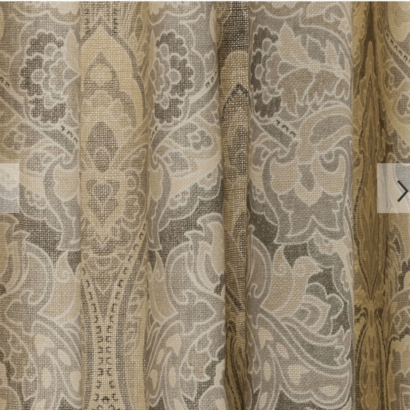 Pottery Barn Mackenna Paisley Printed Blackout Curtain 50x96  Taupe - Picture 3 of 6